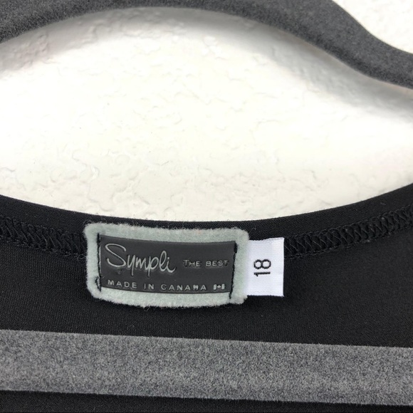 Sympli Women’s Solid Black 3/4 Sleeve Blouse Top - Picture 2 of 4